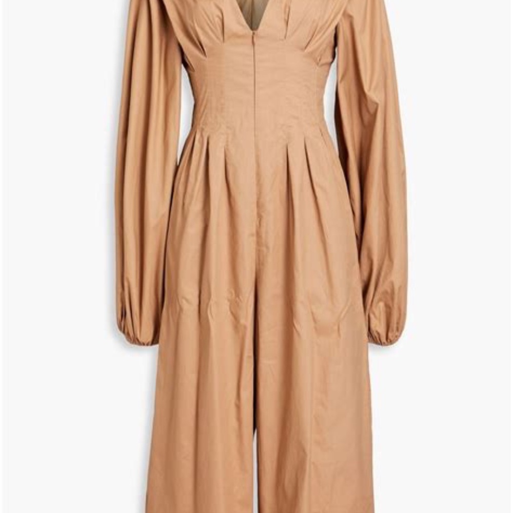 Andrea Iyamah NIA Tan Cotton Jumpsuit Size XL - Picture 4 of 6